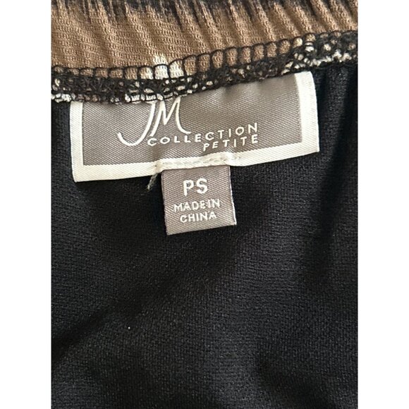 Jm Collection Petite Geometric Patterned Ruffled Tier Skirt Nylon, Size PS - Picture 3 of 7